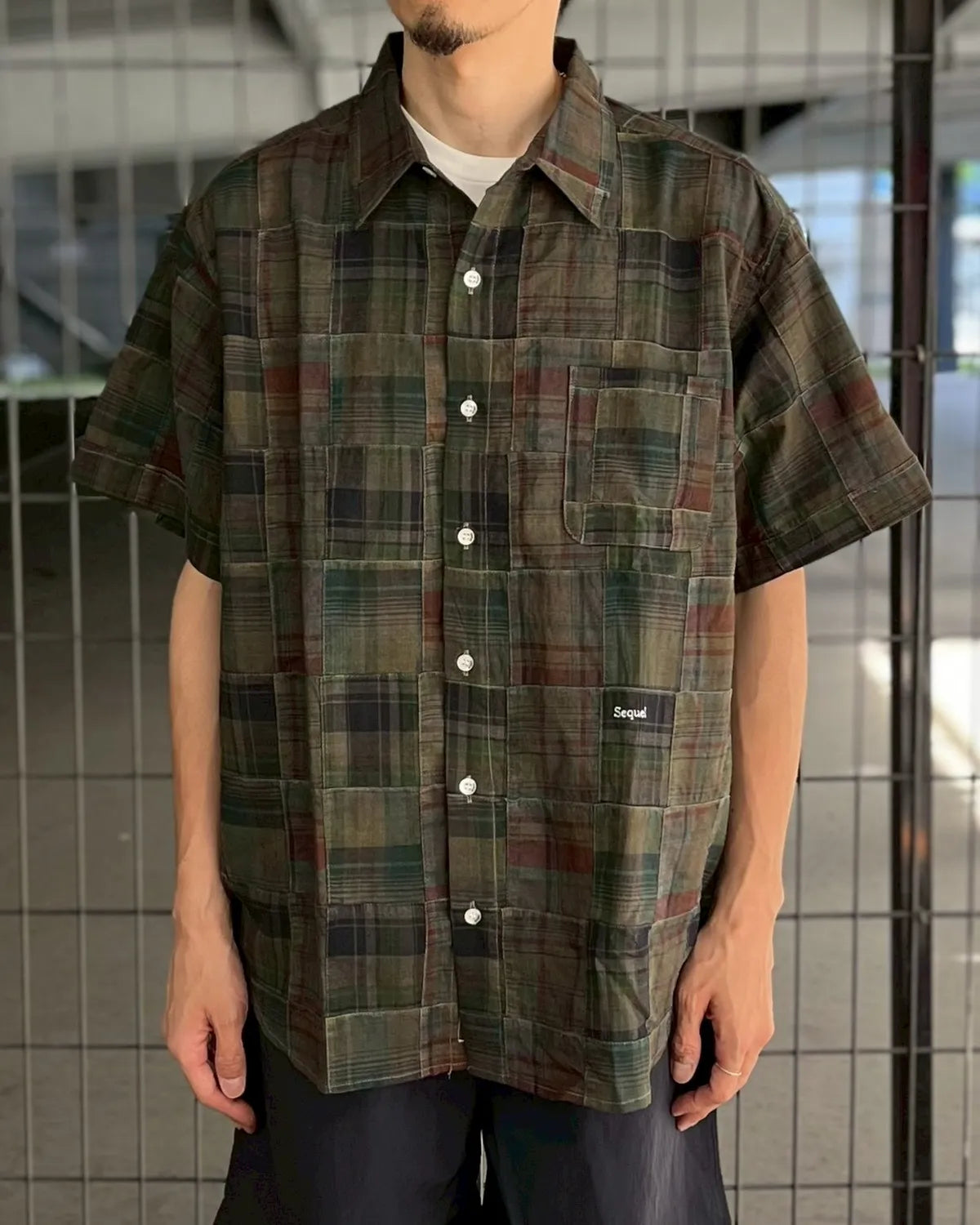 SEQUEL / PATCHWORK SHORT SLEEVE SHIRT (SQ-26SS-SH-04)