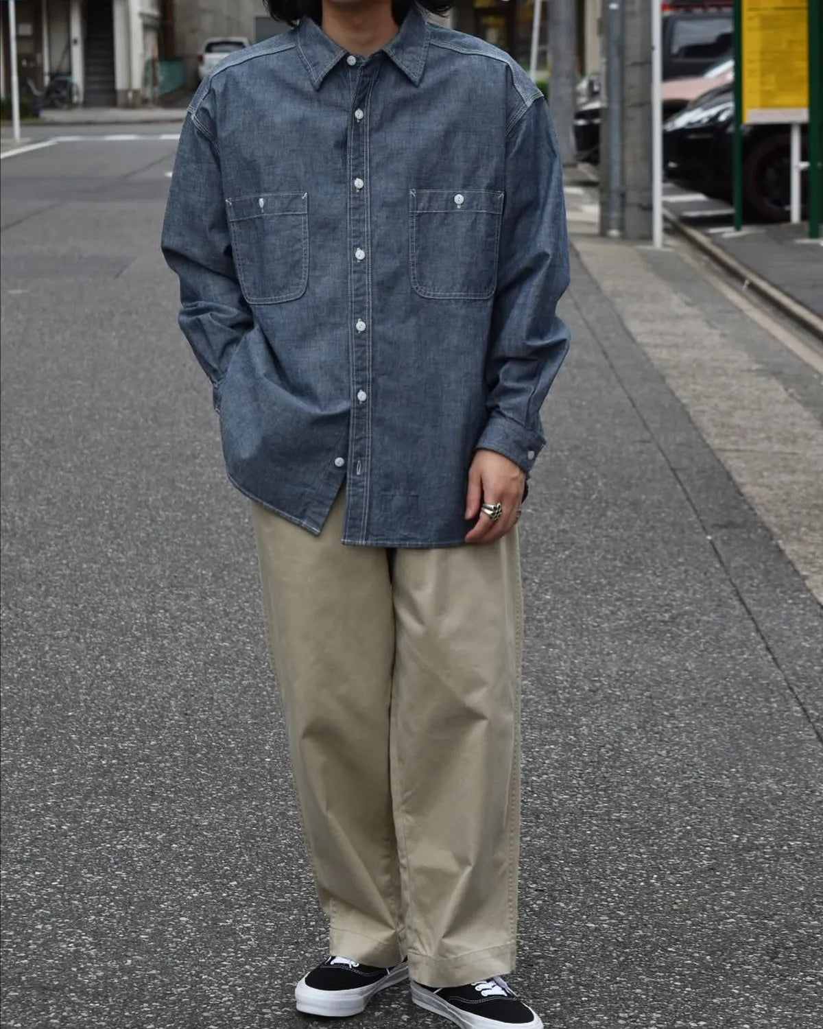 DESCENDANT / NORMAN CHAMBRAY LS SHIRT (252WVDS-SHM02)