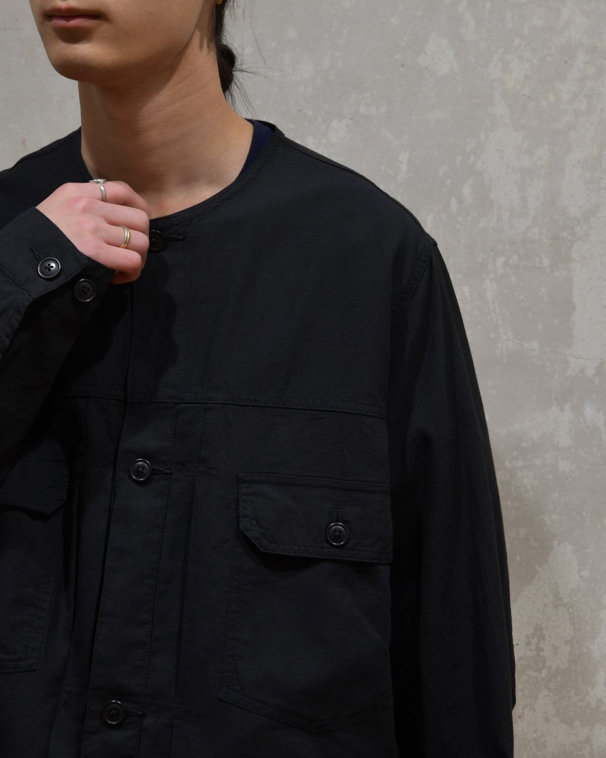 marka / NO COLLAR TRUCKER JACKET (M26A16BL01C)