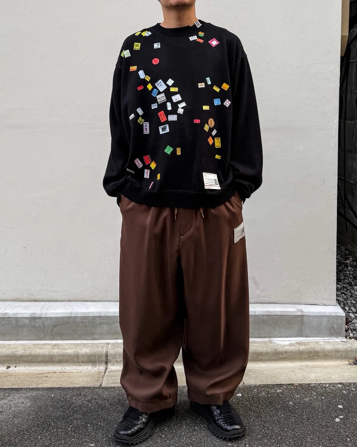 Maison MIHARA YASUHIRO / Price Tag Sticker Printed Knit Sweater (A17SW500)