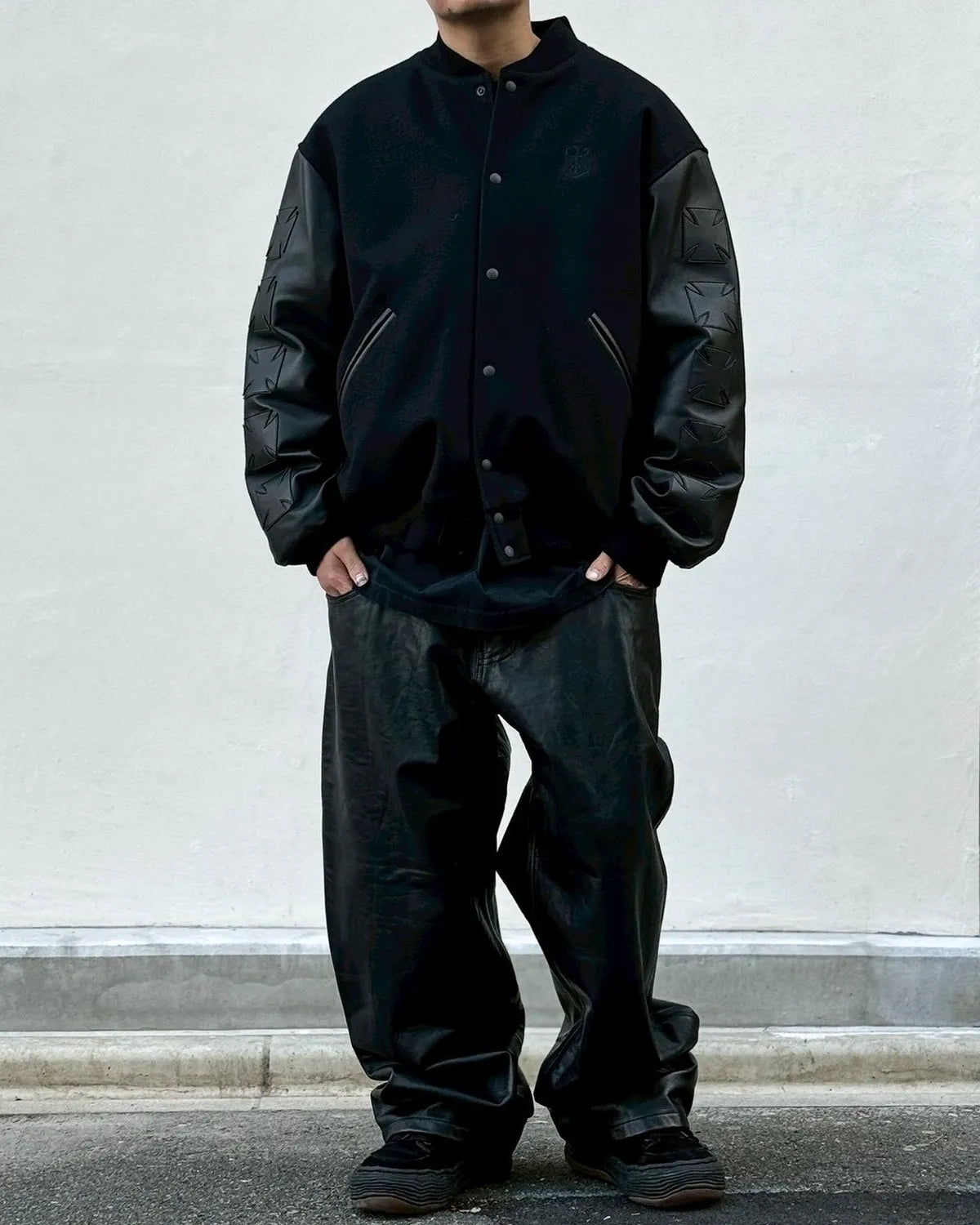 VETEMENTS (ヴェトモン) / BIKER CROSS EMBROIDEREDVARSITY JACKET