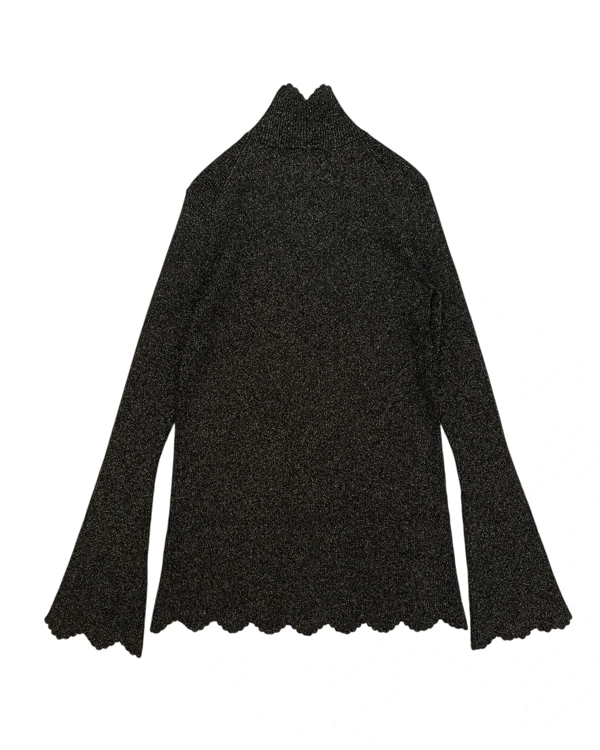 BOWTE / GLITTER YARN SCALLOPED HI-NECK KNIT (252-03-0002)