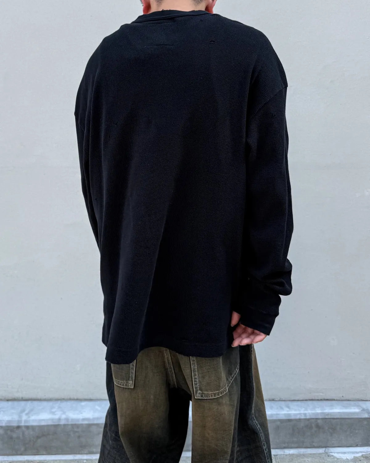 Maison MIHARA YASUHIRO / THERMAL COMBINED LONG T-SHIRT (A17LT601)