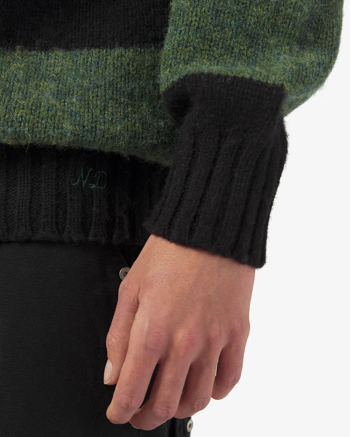NICHOLAS DALEY / STRIPED JUMPER (ND-AW26-STS-WOL-BLK)