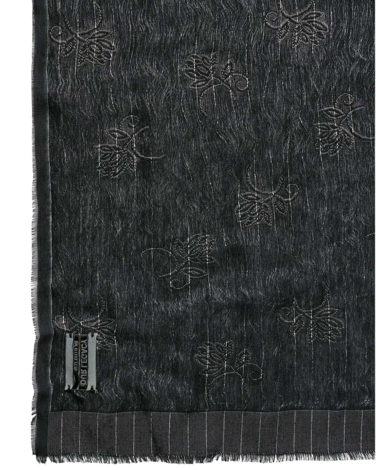 OUR LEGACY / ORNATE SCARF Black Alluring Cotton Jaquard (A4268OB)