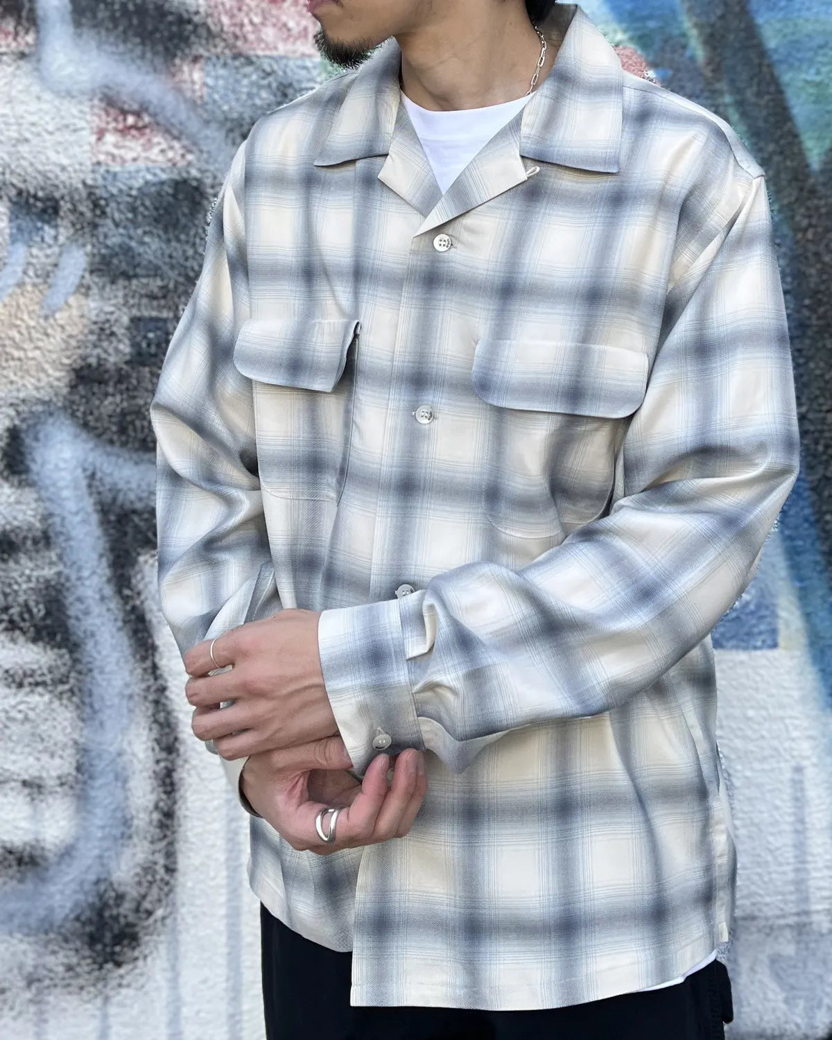 SEQUEL / OMBRE CHECK LONG SLEEBE SHIRT (SQ-26SS-SH-02)