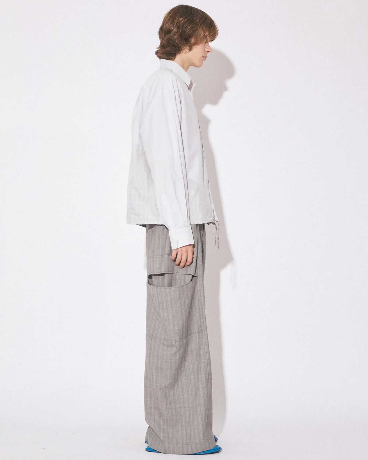 beautiful people / wool silk suiting trompeloeil bowpants (1616105006)
