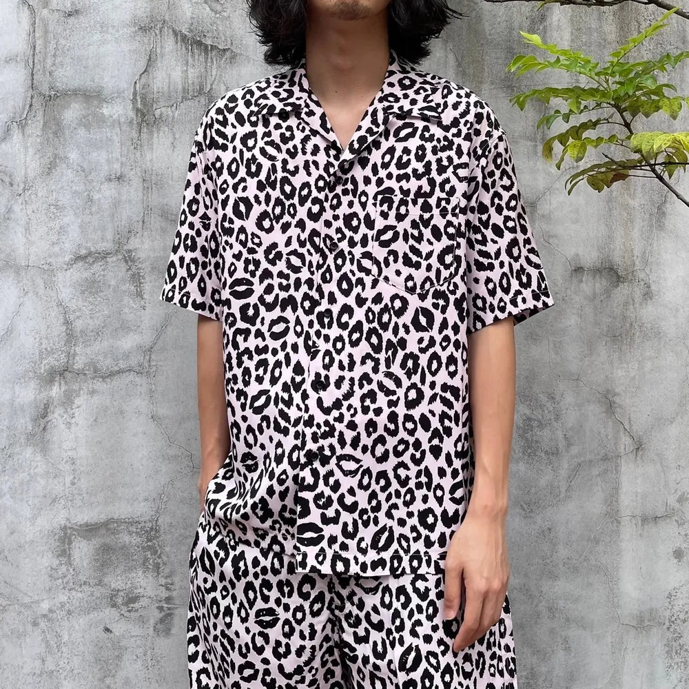 MINEDENIM  / Lips Leopard Print Open Collar SH (2405-5005)