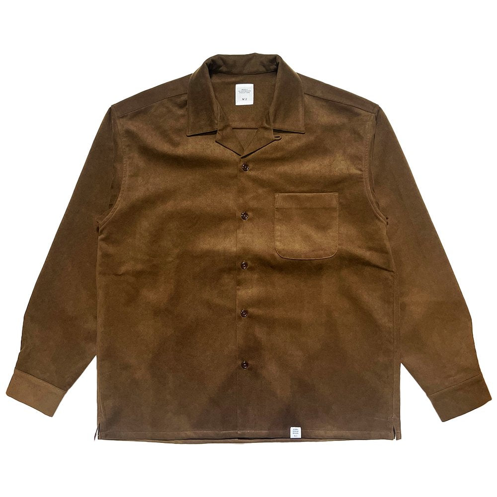 BEDWIN &amp; THE HEARTBREAKERS / L/S OPEN COLLAR FAKE SUEDE SHIRT "CLYD" 