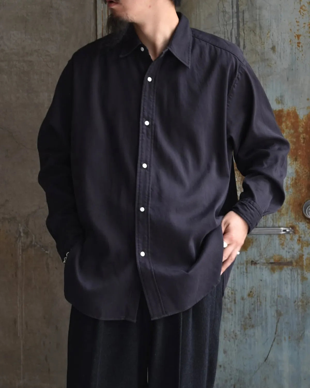 A.PRESSE / Double Weave Twill  Regular Collar Shirt (25AAP-02-10)