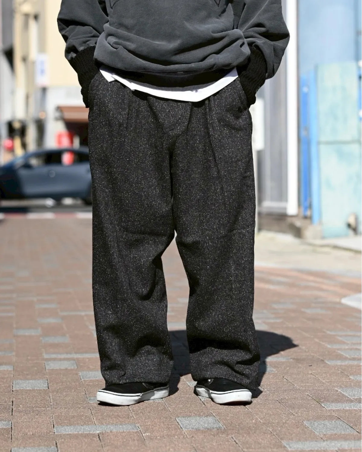 COOTIE PRODUCTIONS® / Silk Nep Herringbone 2 Tuck Wide Trousers (CTE-25A120)