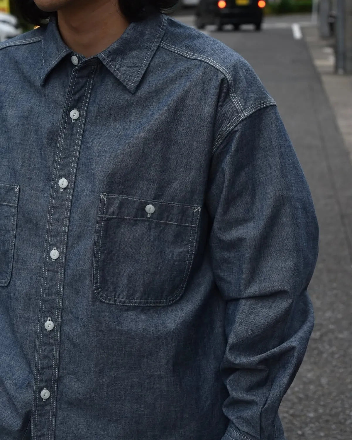 DESCENDANT / NORMAN CHAMBRAY LS SHIRT (252WVDS-SHM02)