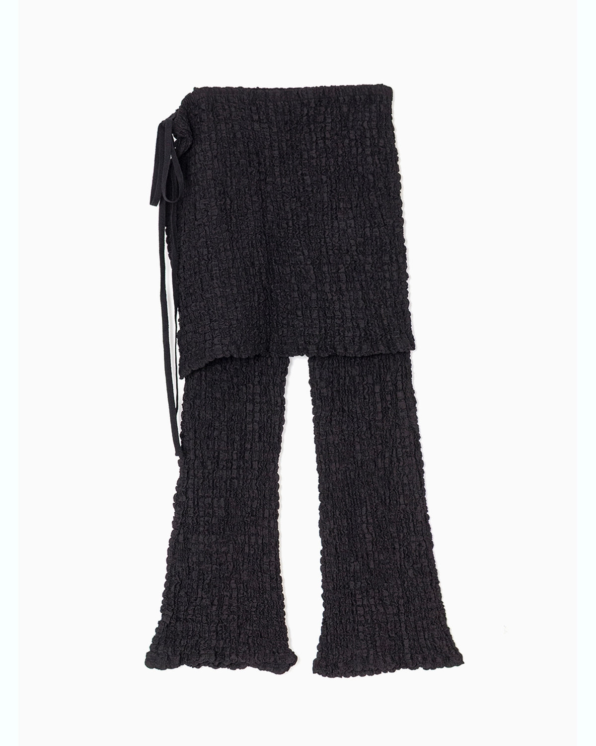 PHEENY / Shrink Lace Apron-Layered Flare Pants (PS26-CS21)