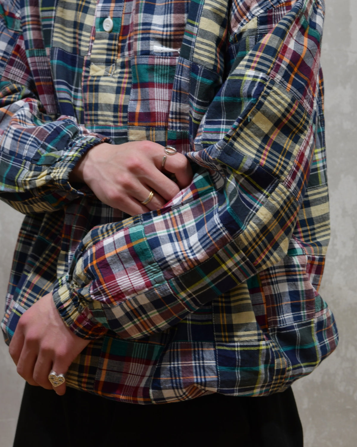 DESCENDANT / TETTY PULLOVER PATCHWORK LS SHIRT (261TQDS-SHM04)