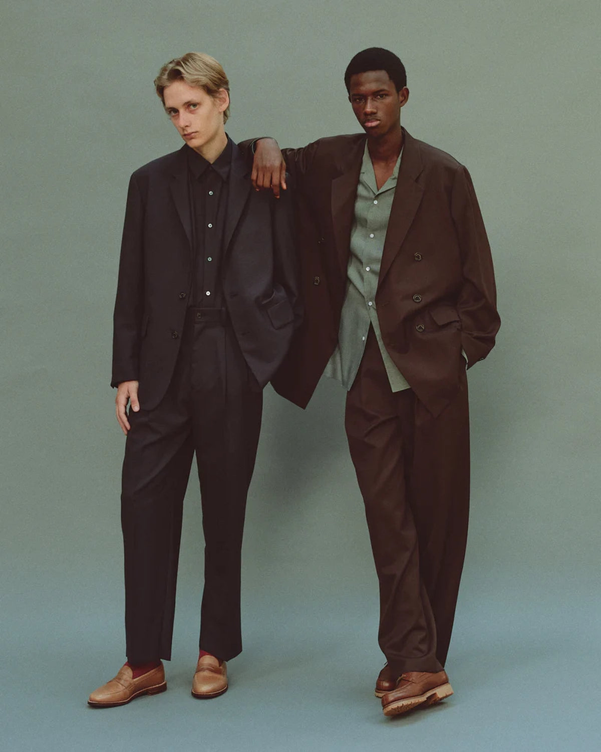 MARKAWARE / SUPER 160's WASHABLE WOOL OXFORD ITALIAN OPEN COLLAR SHIRT (A25A12SH02C)