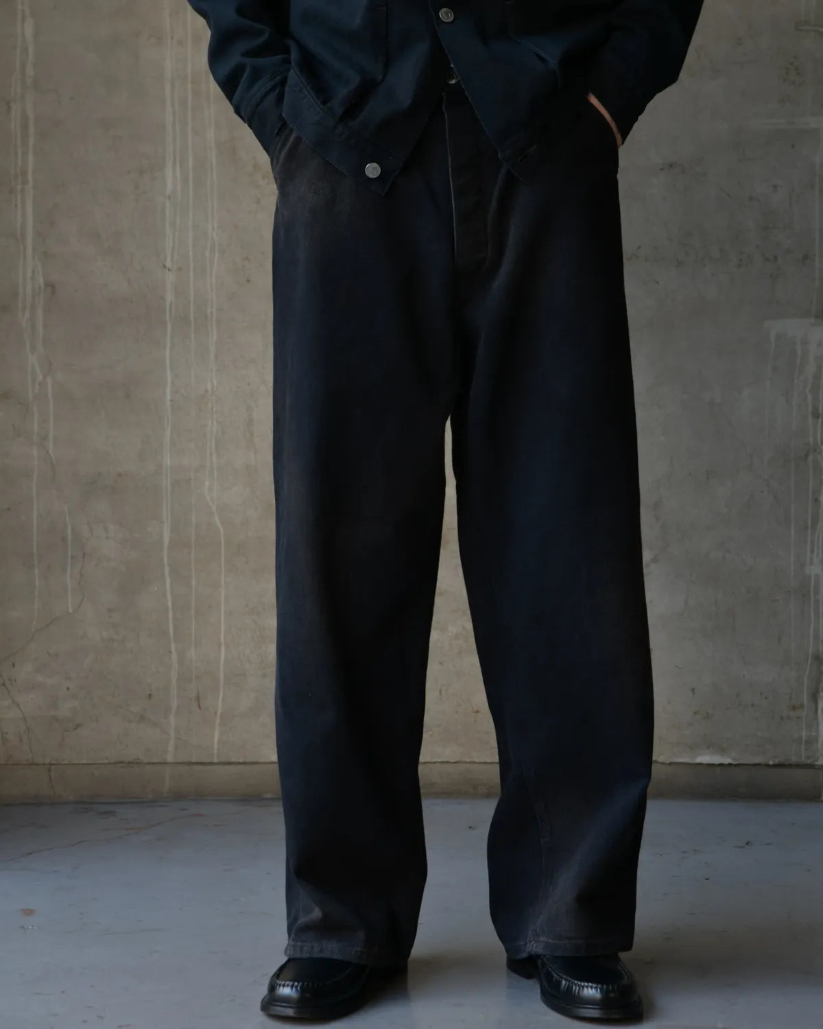 A.PRESSE / Vintage Black Denim Work Pants (26SAP-04-35)