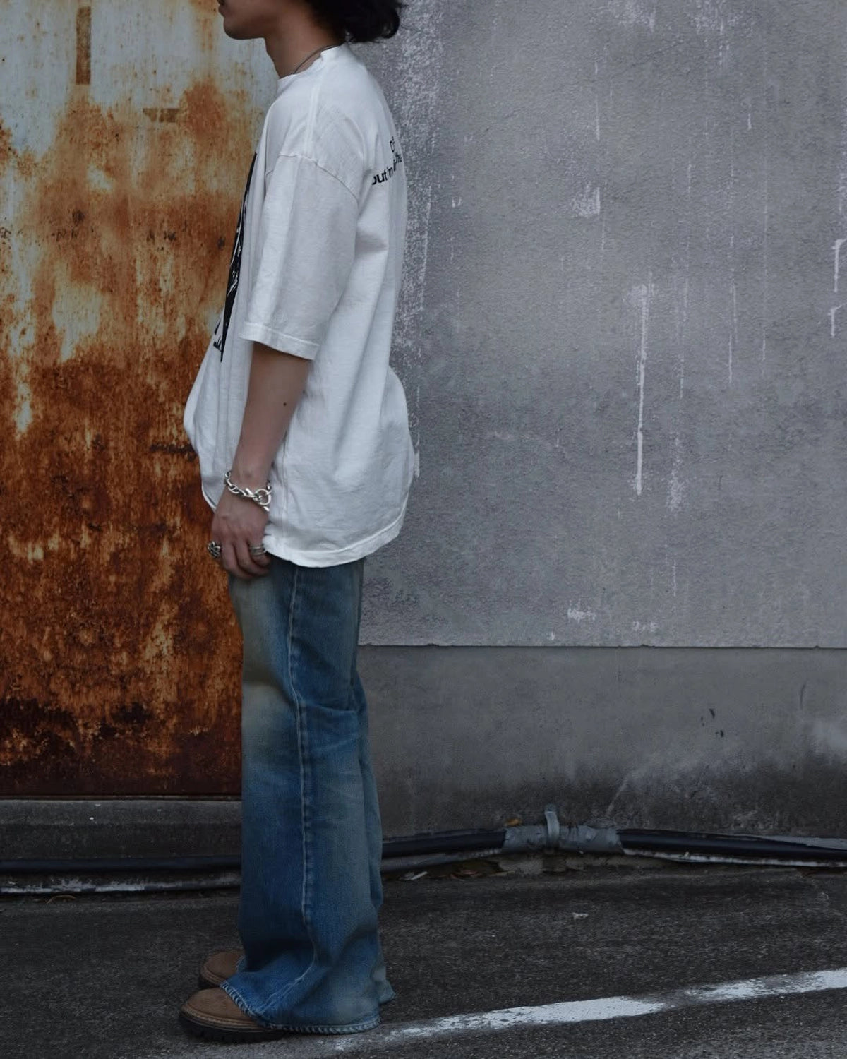 MINEDENIM  / Monochrome Two tone Face Crewneck T-SH (2504-4002)