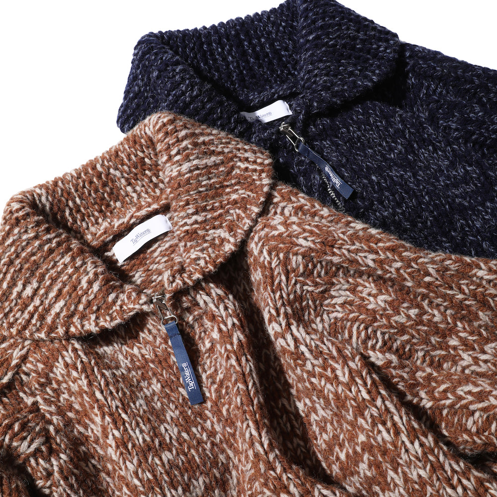 TapWater / Shetland Wool Cowichan Zip Cardigan