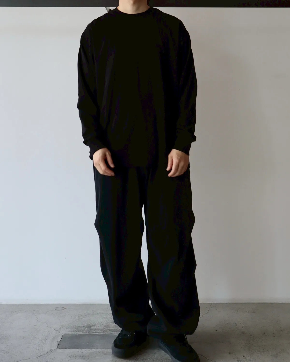 COMOLI◆長袖Tシャツ/3/コットン/GRY/ボーダー/P01-05004 COMOLI（コモリ）コットンジャージ 長袖Tシャツ A03-05011 12042400171