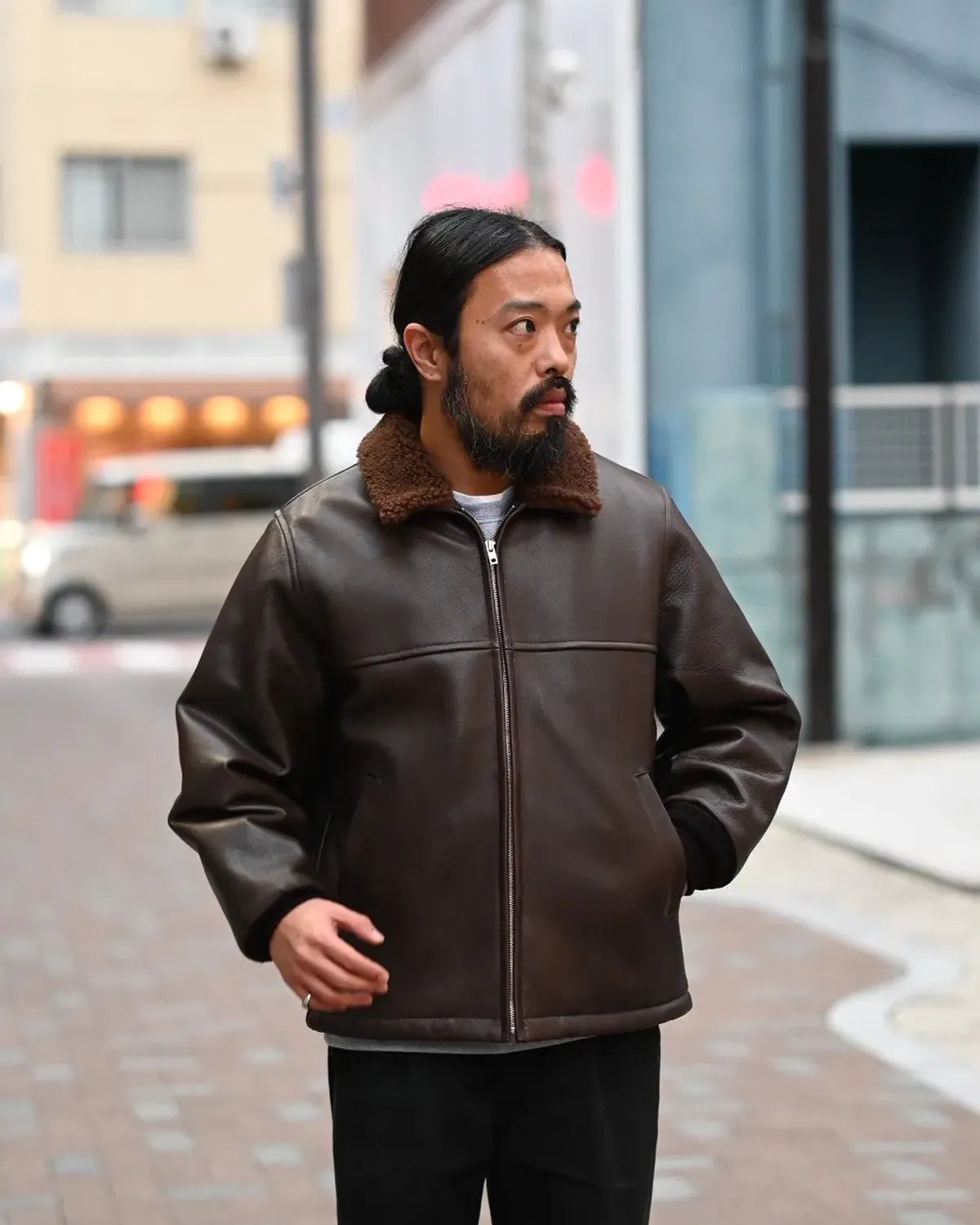 WACKO MARIA / LEATHER BOA JACKET (25FW-WMO-BL01)