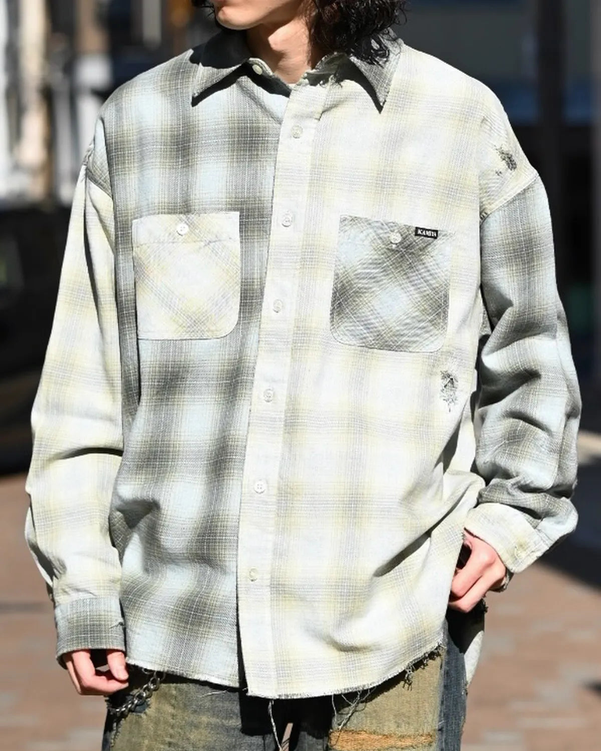 KAMIYA / Repaired Crazy Check Shirt (G16SH052)