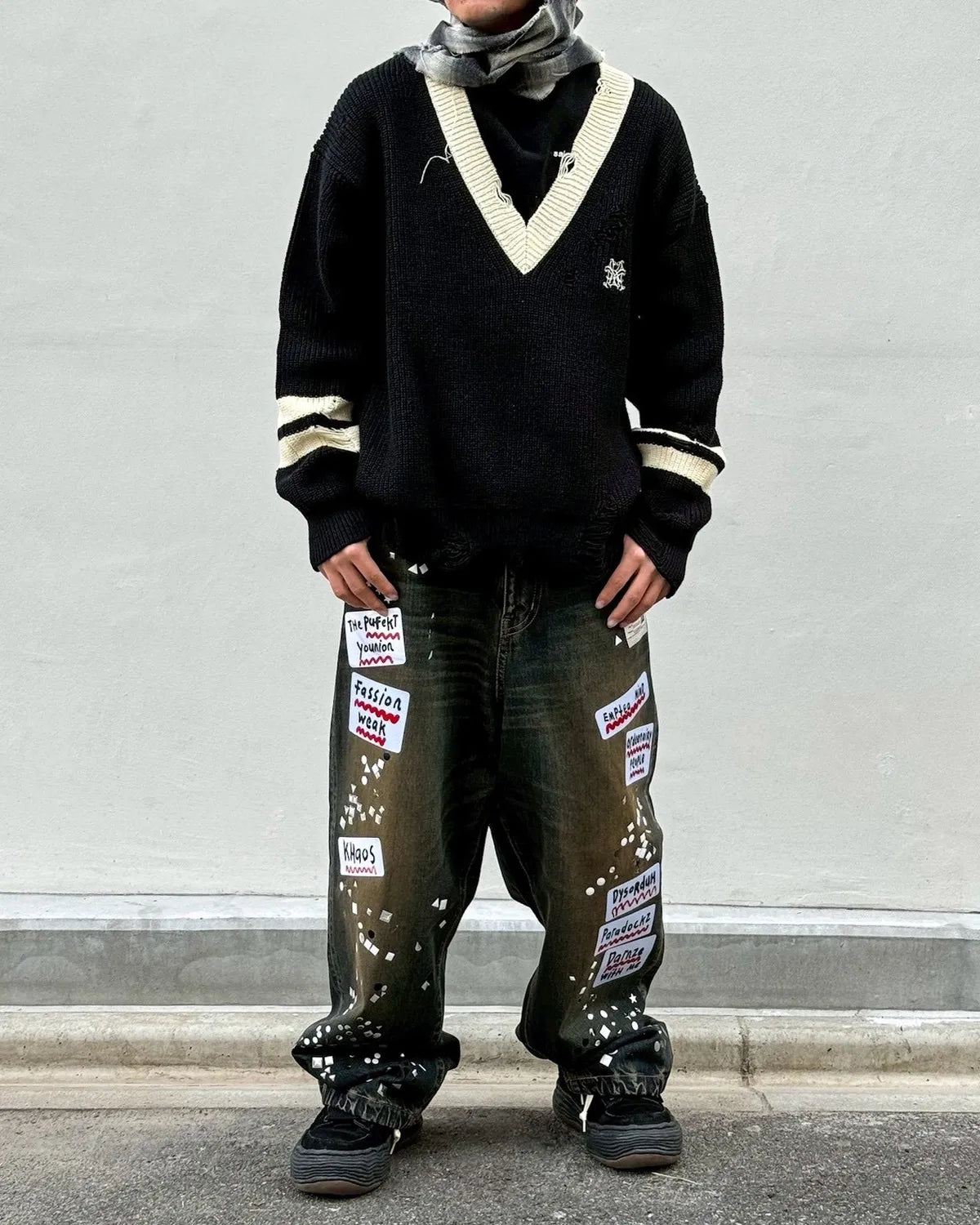 KAMIYA / School V-neck Sweater (G16PO061)