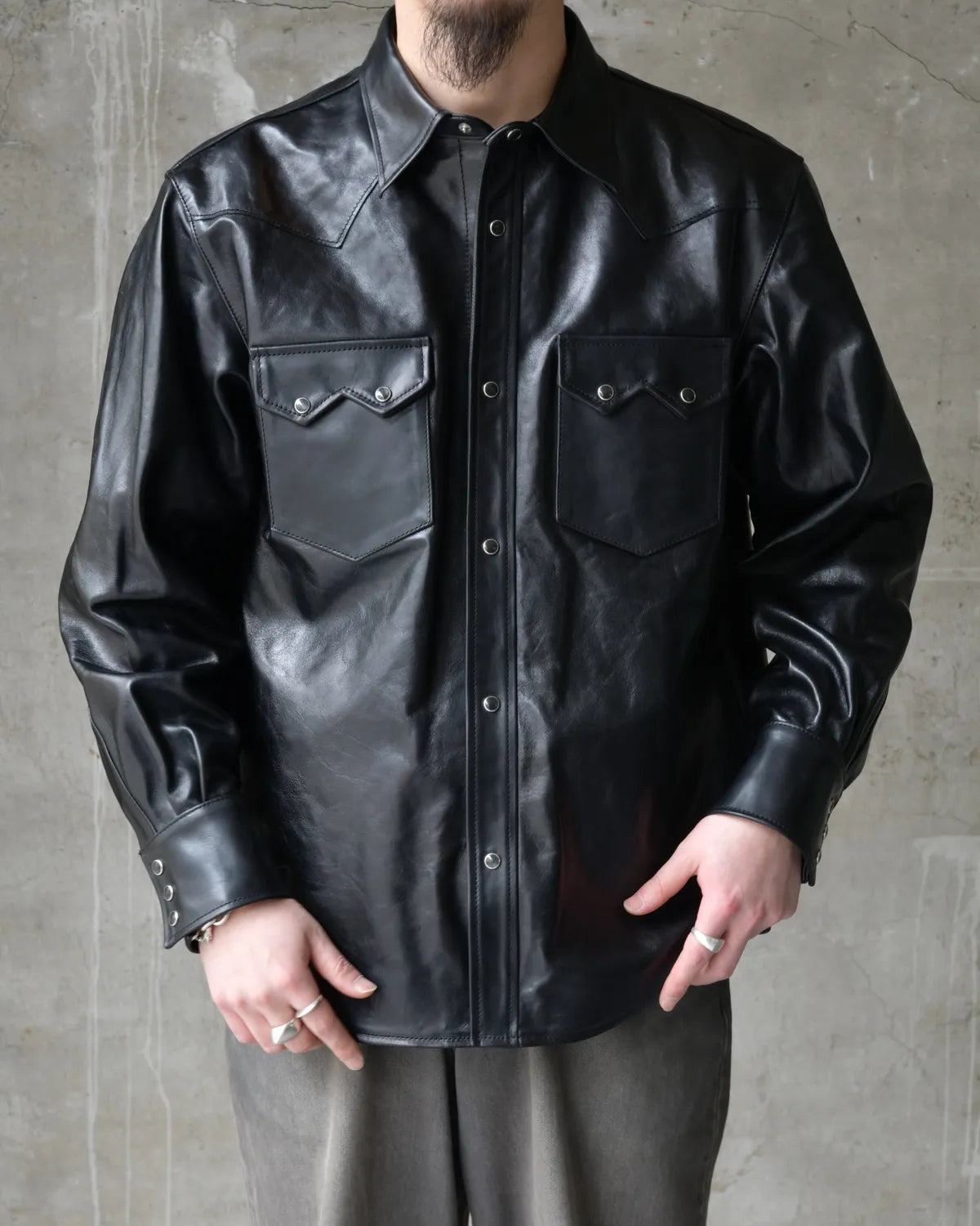 ジャケット・アウター MASSES HORSE LEATHER SHIRT VINTAGE W HORSE LEATHER SHIRT VINTAGE W | MASSES OFFICIAL