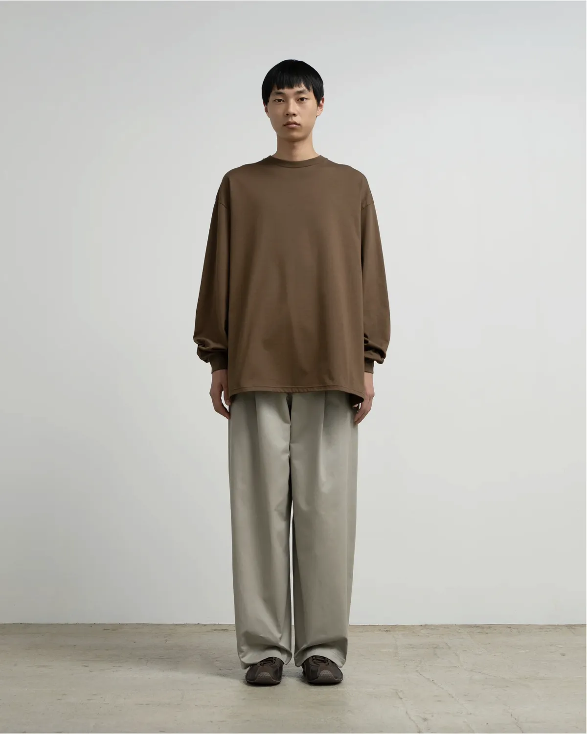Graphpaper / Tri Spun Cotton L/S Oversized Tee (GM263-70358)