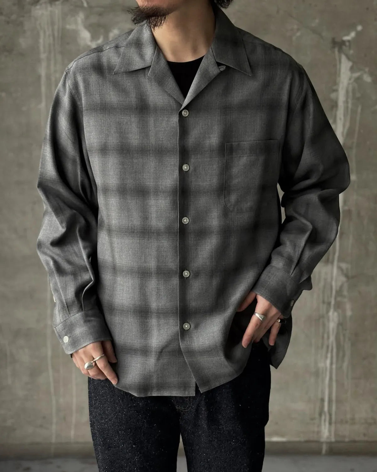 WACKO MARIA(ワコマリア) / OMBRE CHECK OPEN COLLAR SHIRT | 公式通販