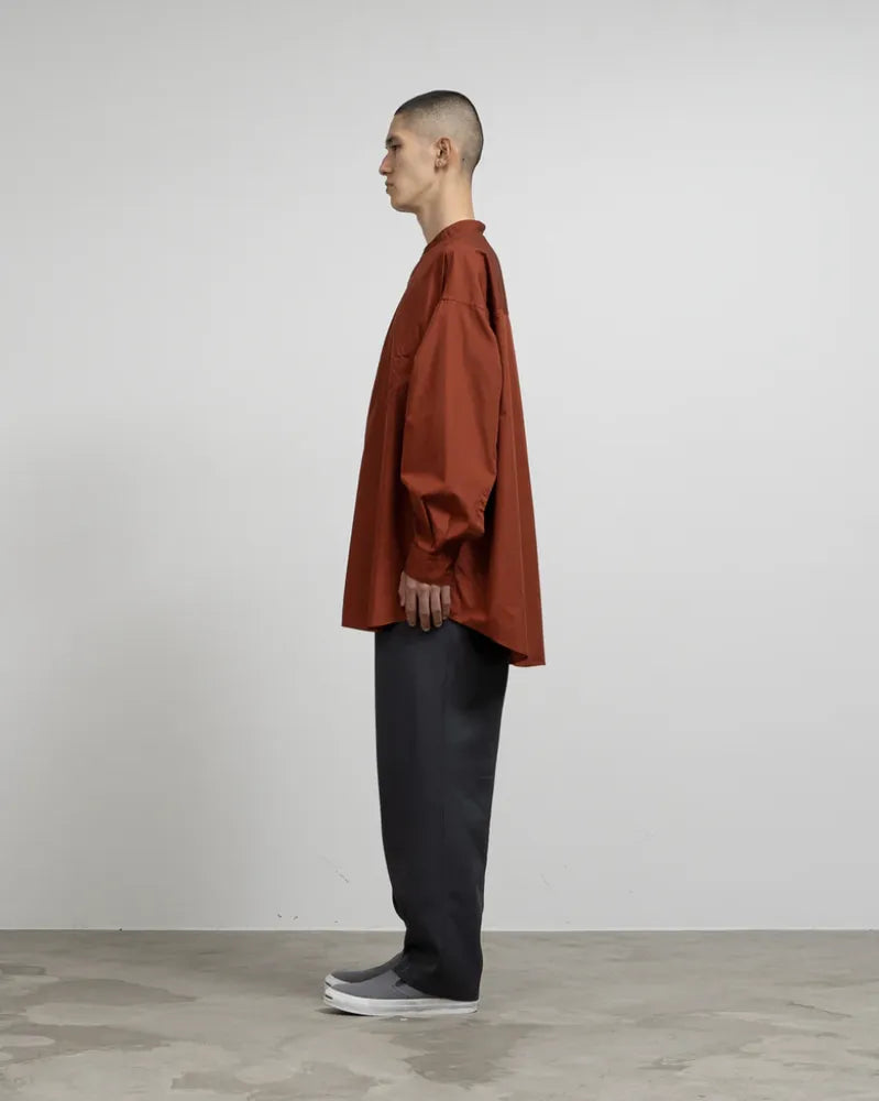 Graphpaper / Broad L/S Oversized Band Collar Shirt (GM243-50002C)