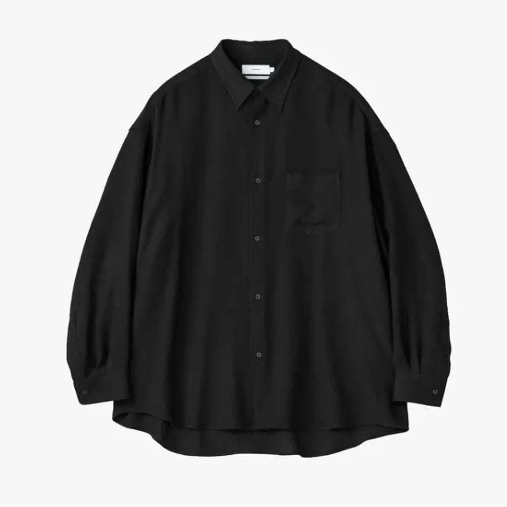 Graphpaper / Viscose Wool Viyella Oversized Regular Collar Shirt (GM243-50058)