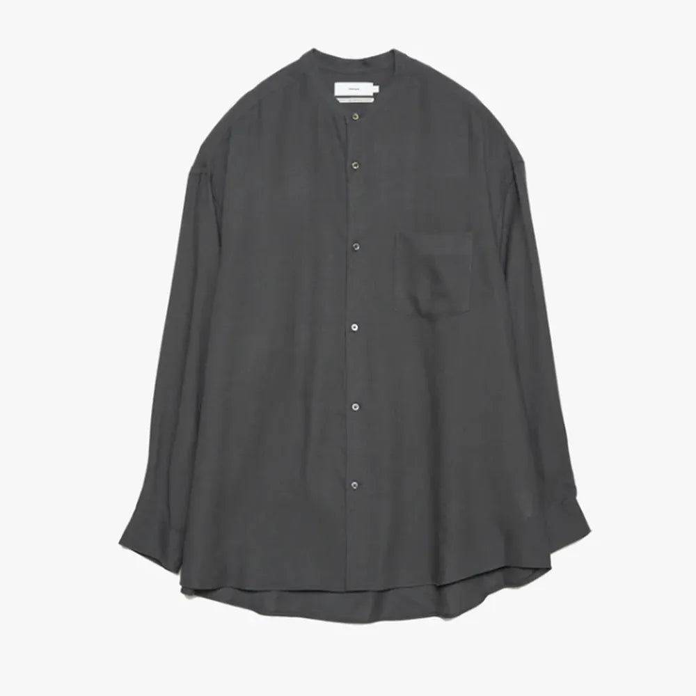 Graphpaper / Viscose Wool Viyella Oversized Band Collar Shirt (GM243-50059)