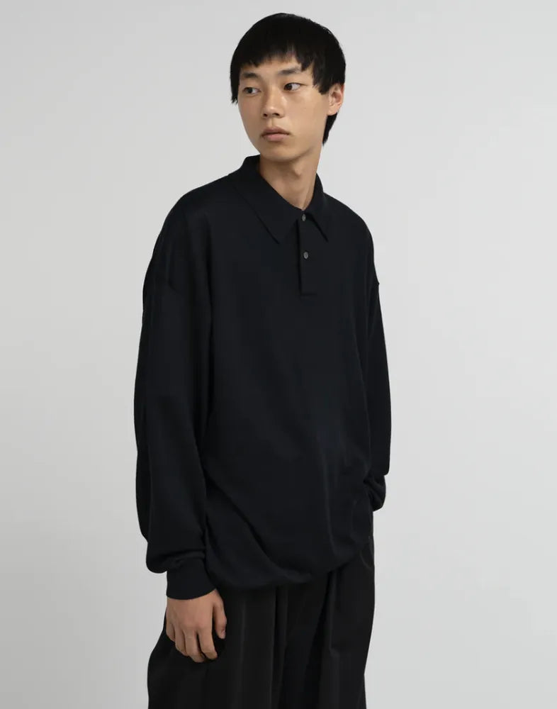 Graphpaper / High Gauge Knit Oversized L/S Polo (GM243-80315B)