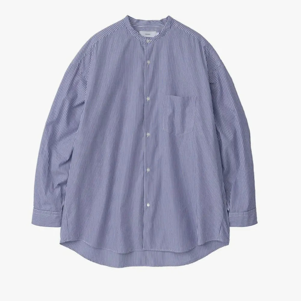 Graphpaper / Broad L/S Oversized Band Collar Shirt (GM244-50023STB)