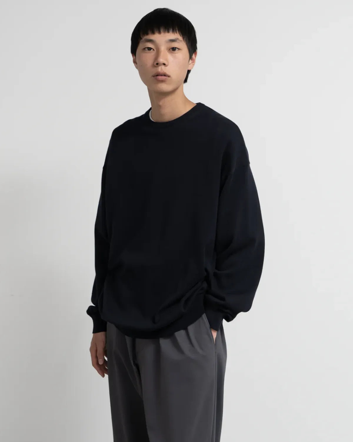 Graphpaper / Suvin High Gauge L/S Crew Neck Knit (GU251-80007B)