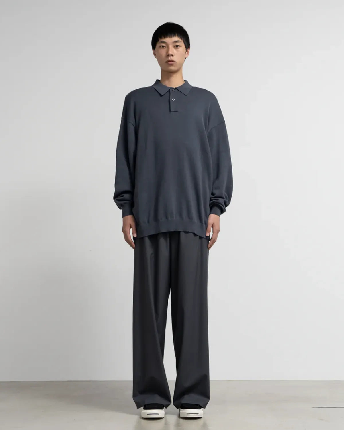 Graphpaper / Suvin High Gauge Knit Oversized L/S Polo (GU251-80009B)