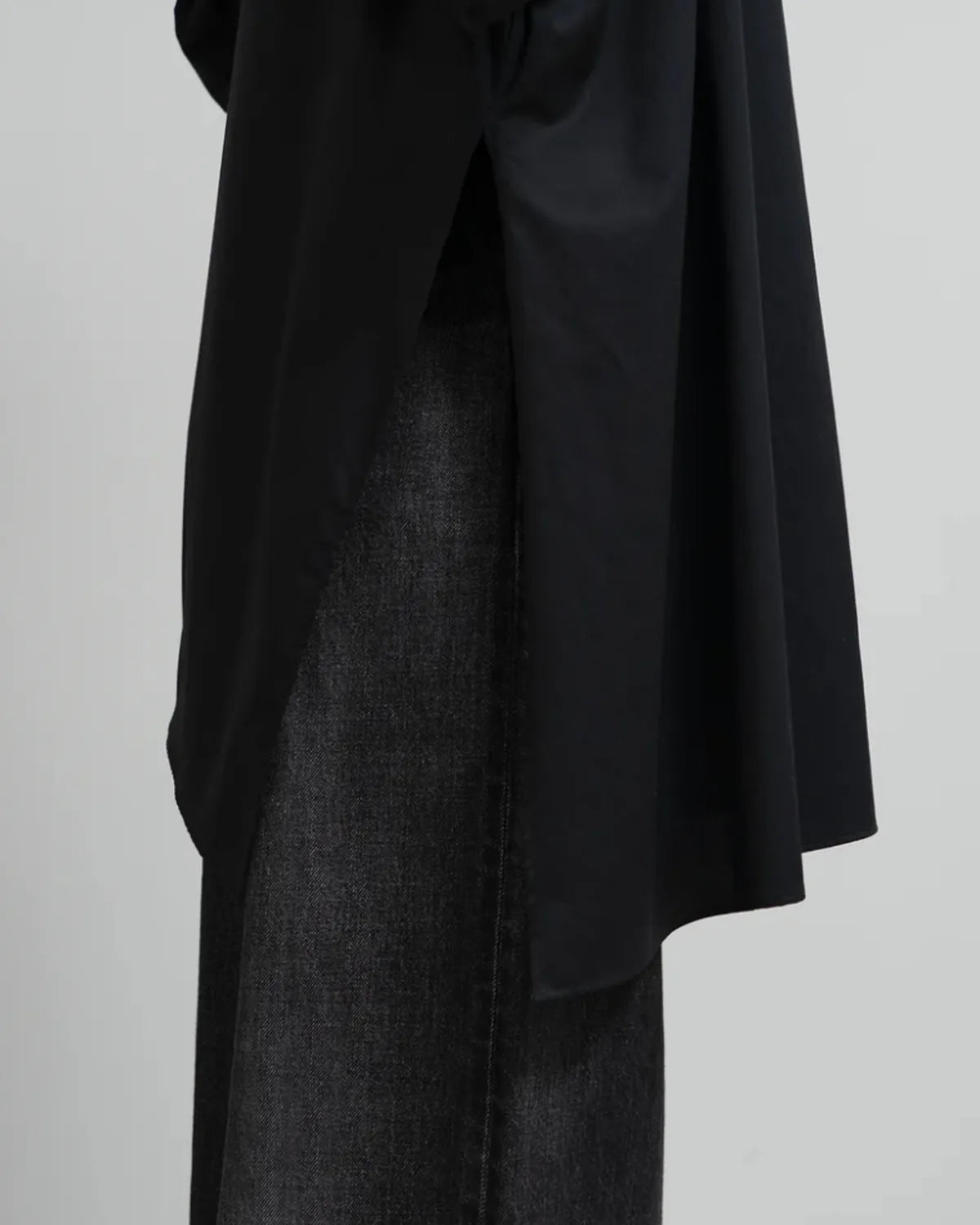 Graphpaper / Silicon Poplin Deep Slit Band Collar Shirt (GL253-50183)