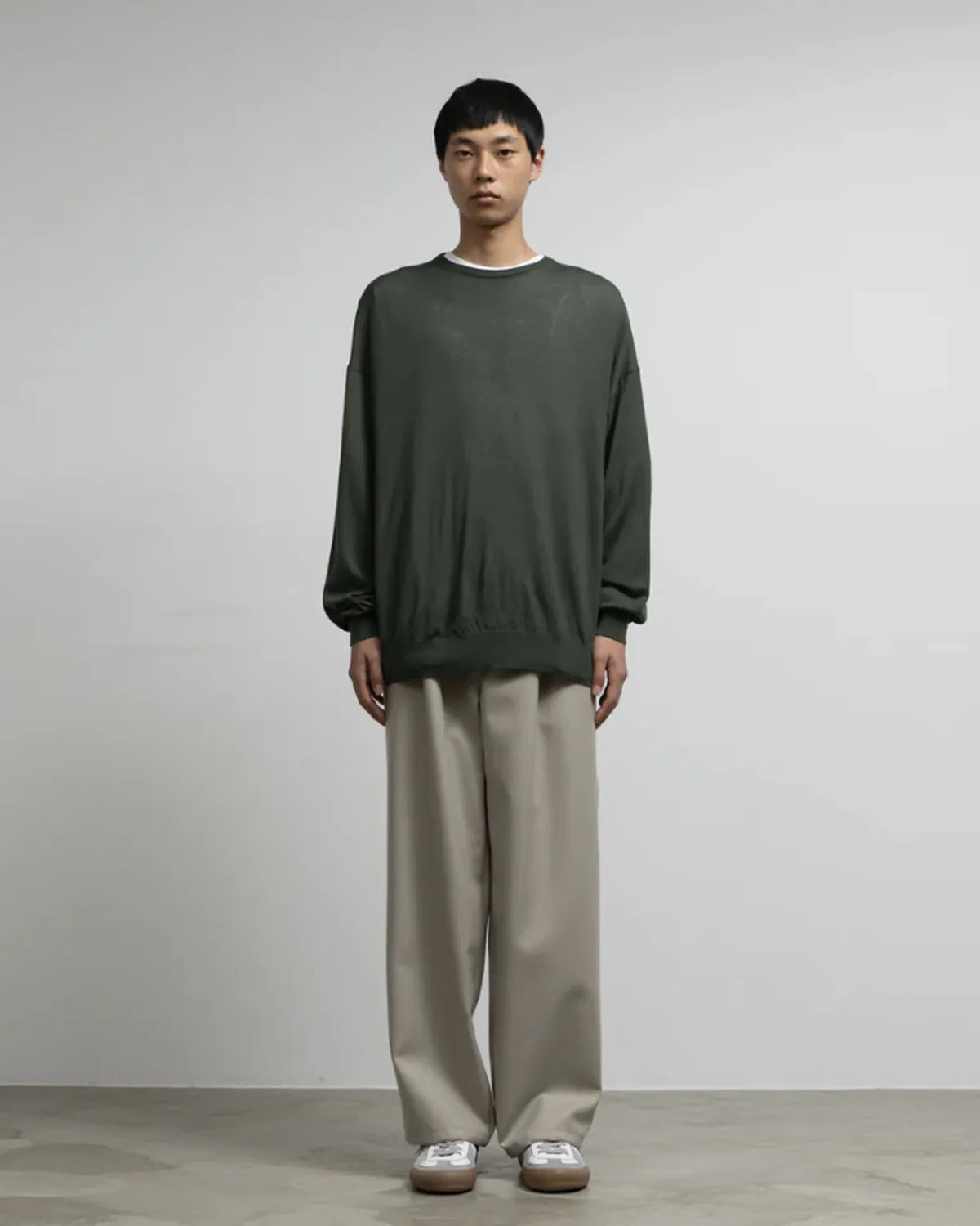 Graphpaper / High Gauge L/S Oversized Crew Neck Knit (GU253-80205C)