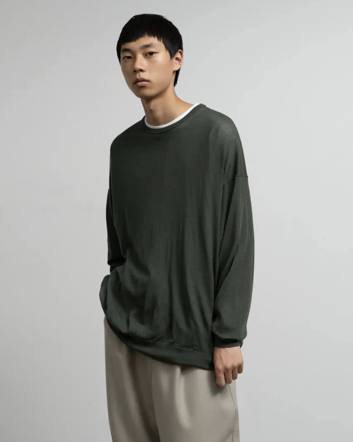 Graphpaper / High Gauge L/S Oversized Crew Neck Knit (GU253-80205C)