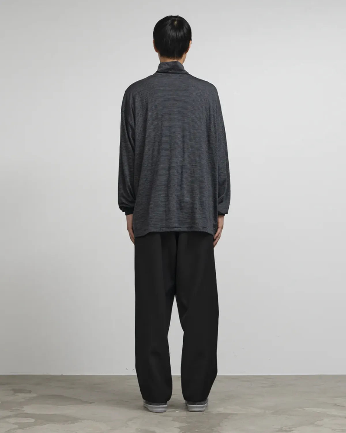 Graphpaper / Wool Border L/S Turtle Neck Tee (GU253-70231B)