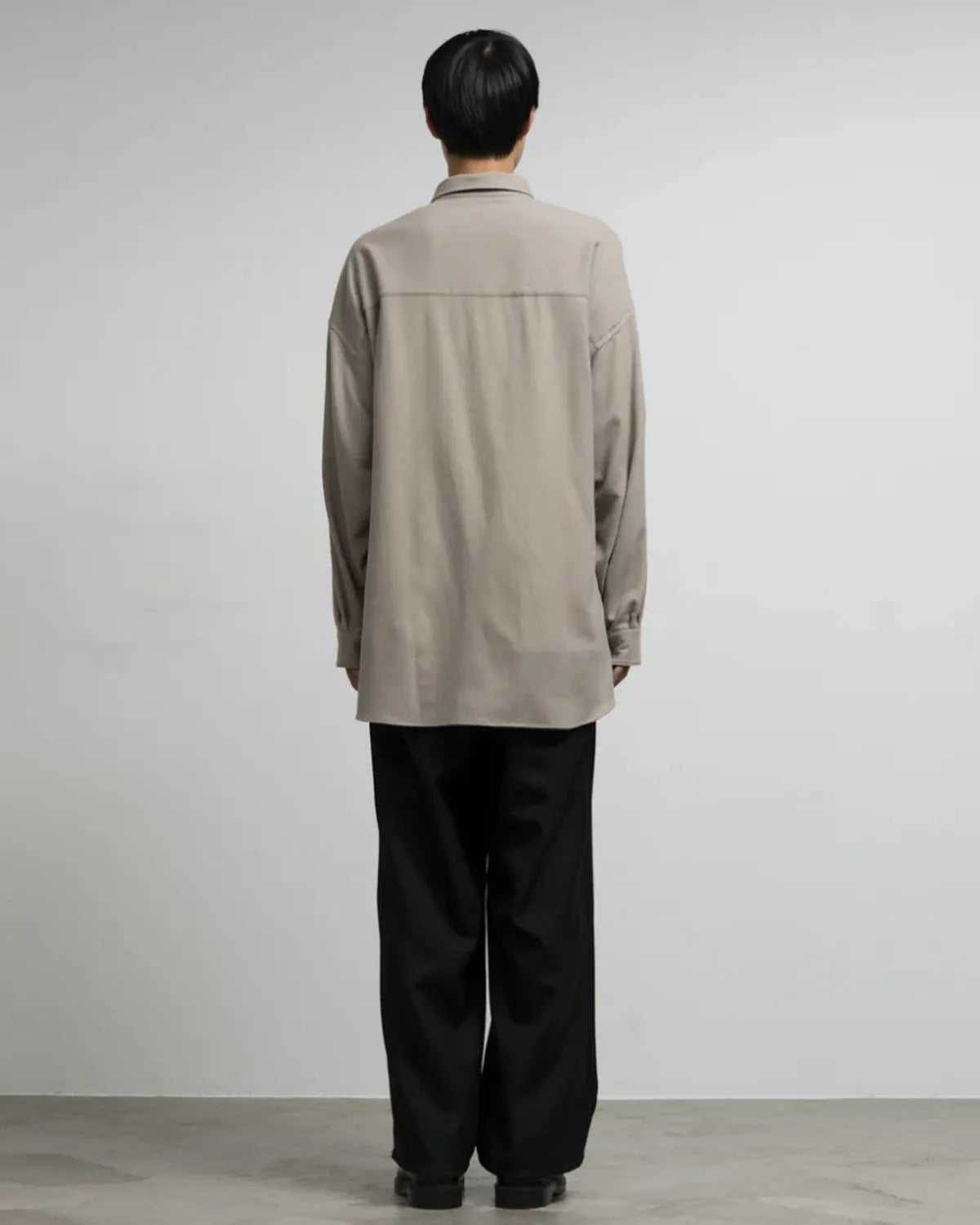 Graphpaper / Extra Fine Wool Viyella Oversized Regular Collar Shirt (GM253-50385)