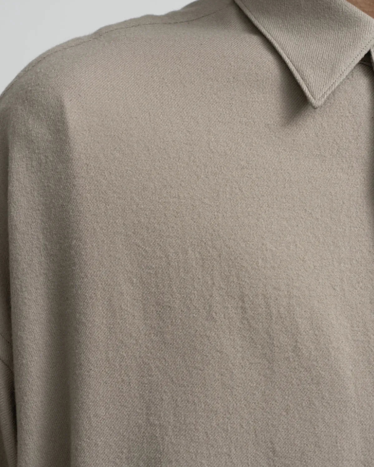 Graphpaper / Extra Fine Wool Viyella Oversized Regular Collar Shirt (GM253-50385)