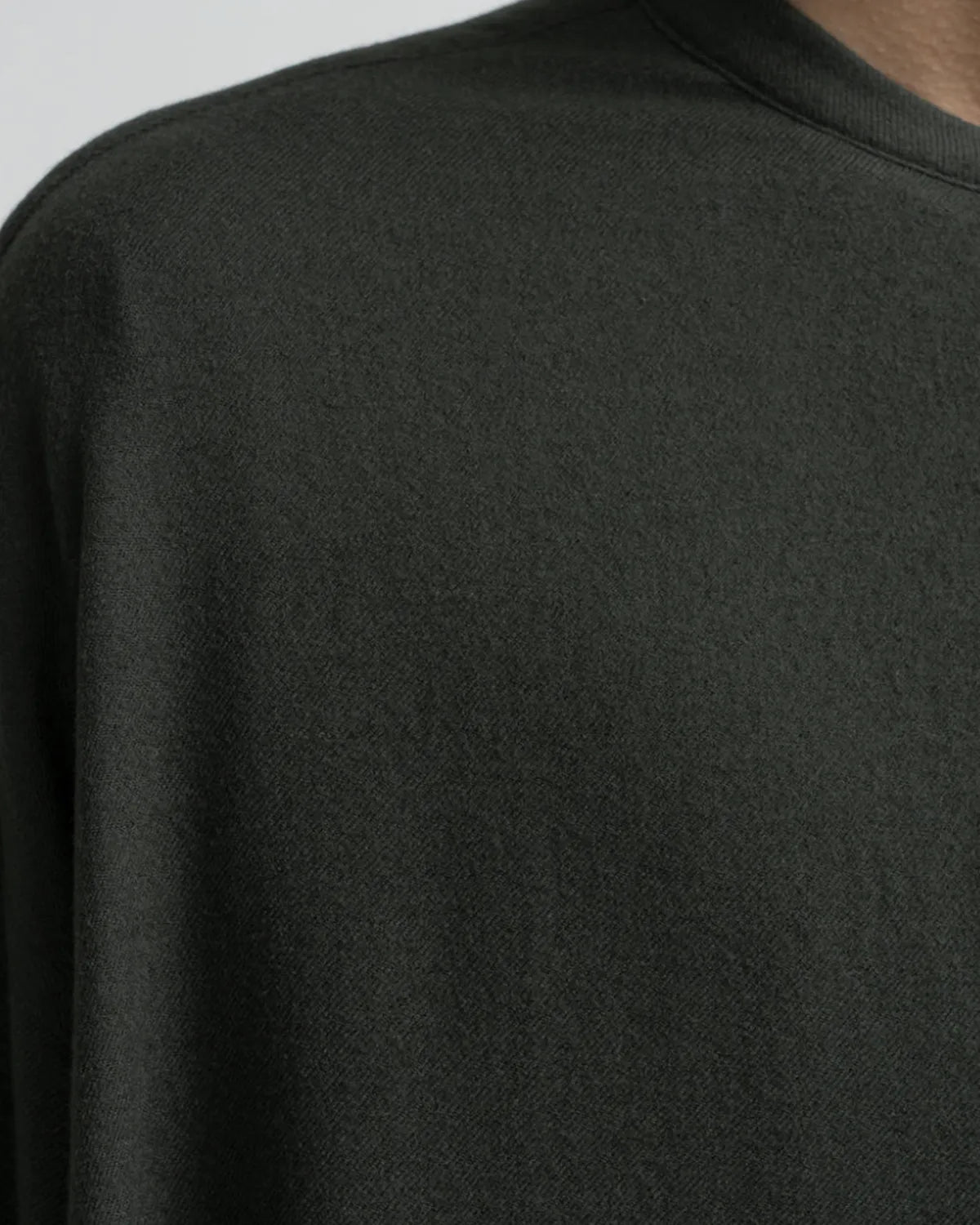 Graphpaper / Extra Fine Wool Viyella Oversized Band Collar Shirt (GM253-50386)