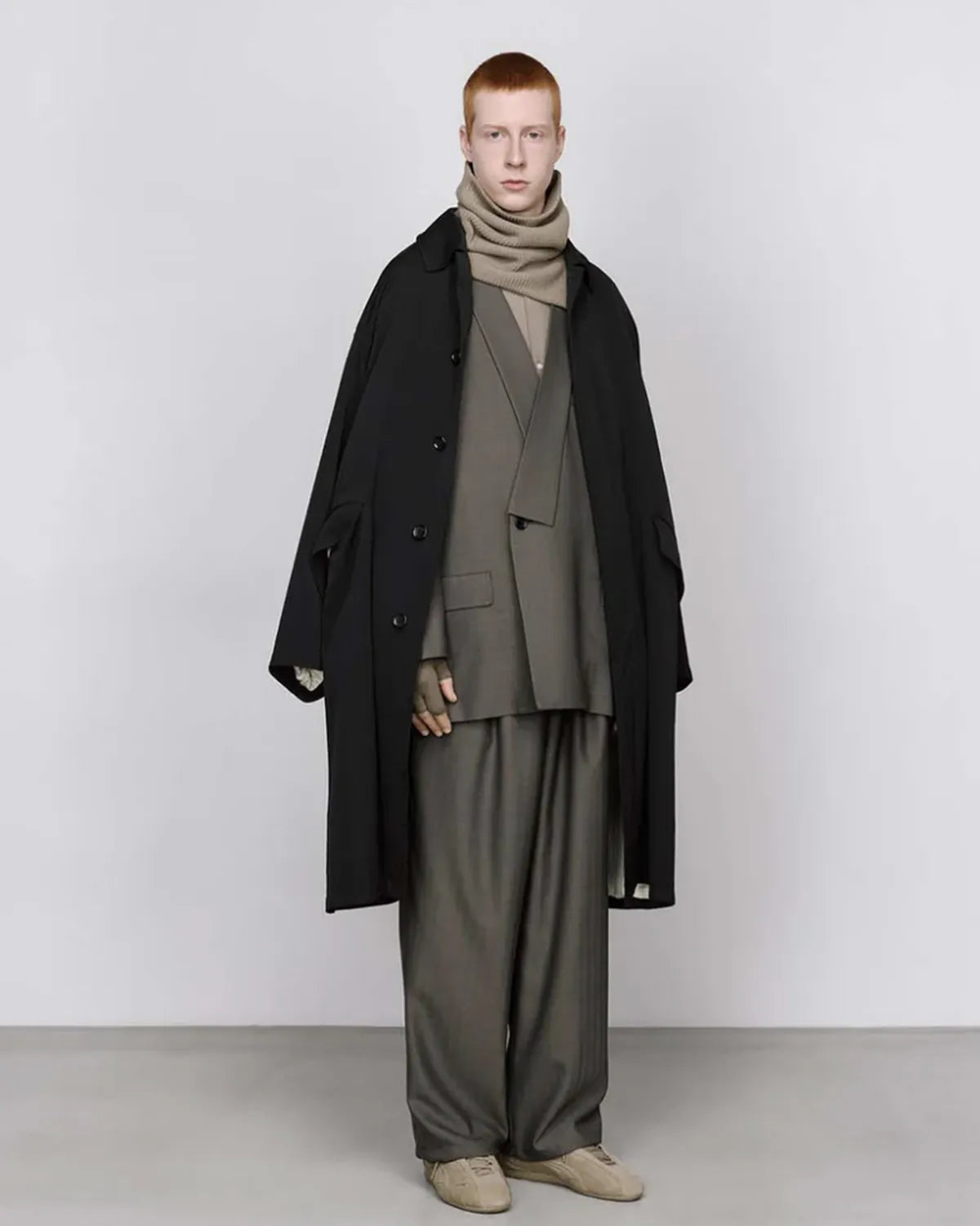 Graphpaper / Melange Herringbone Stripe Chef Track Pants (GM253-40335)