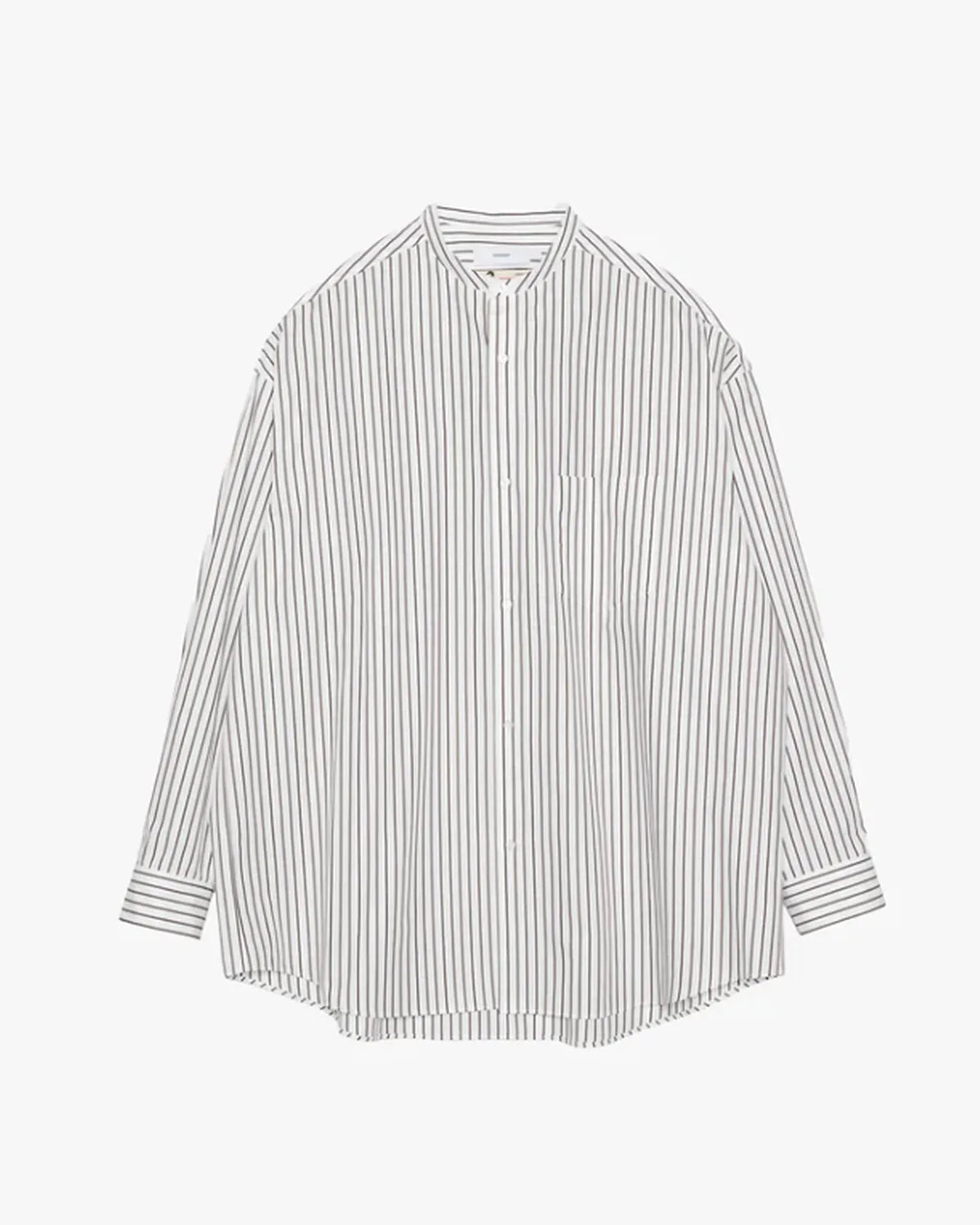 Graphpaper / SIDOGRAS Stripe L/S Oversized Band Collar Shirt (GM254-50026STB)