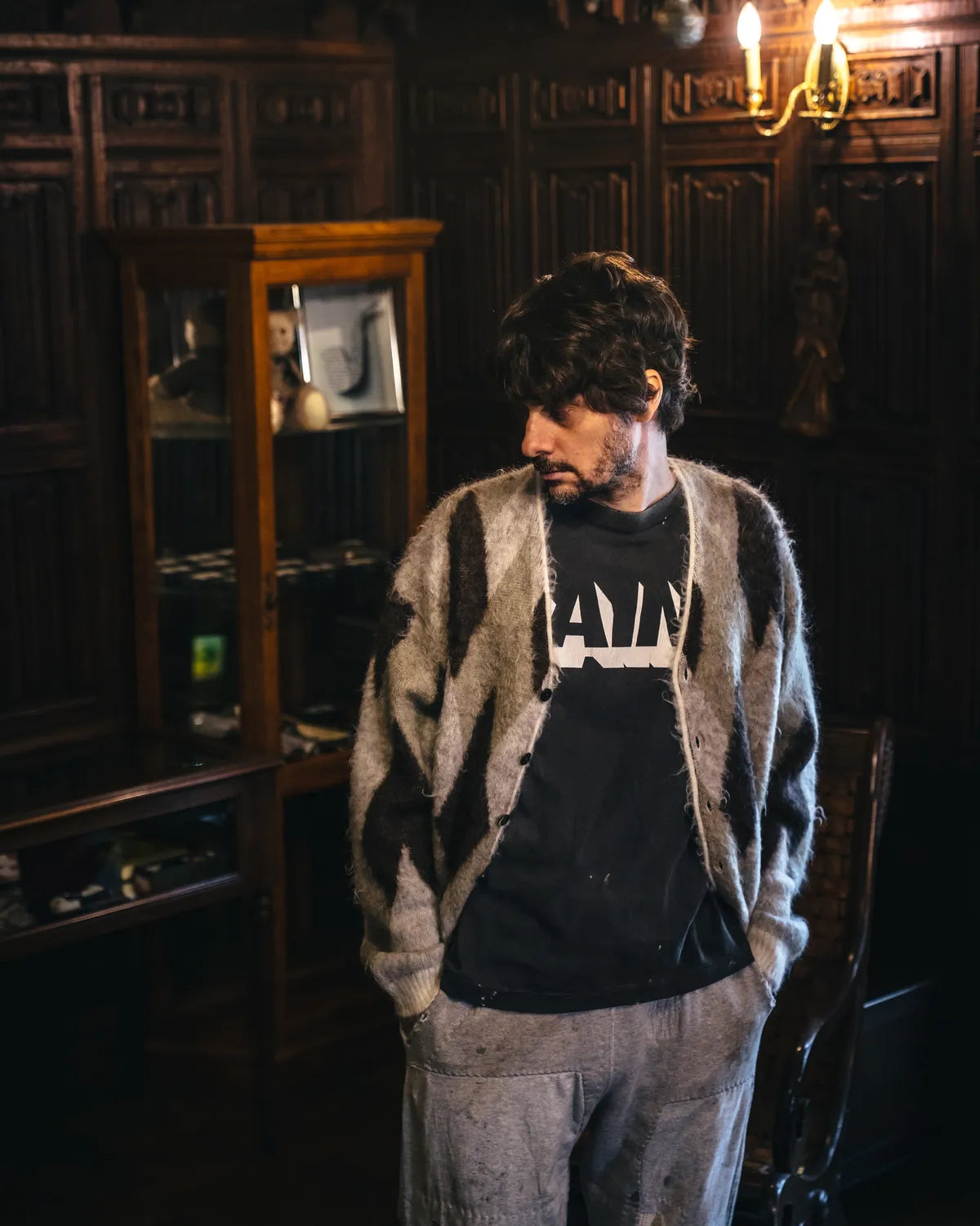 ©︎SAINT Mxxxxxx / KNIT CARDIGAN -ARGYLE (SM-HR1-0000-074)
