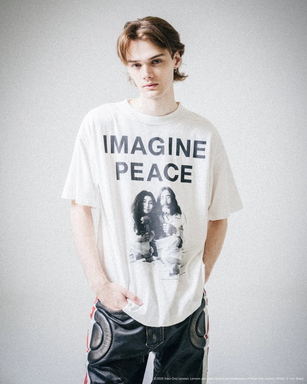 ©︎SAINT Mxxxxxx × JOHN LENNON / JL_SS T-SHIRT / IMAGINE PEACE (SM-MK8-0000-C27)