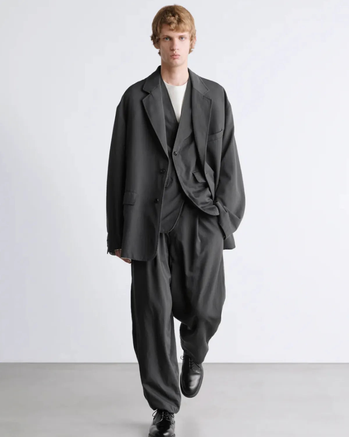 Graphpaper / Fulled Wool Twill Wide Easy Pants (GM261-40342)