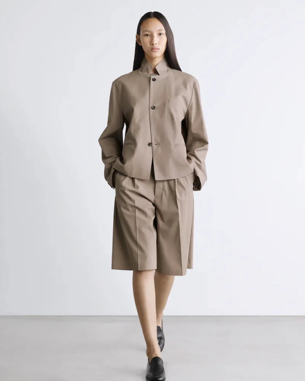 Graphpaper / Brushed Cotton Gabardine Stand Collar Jacket (GL261-20396)