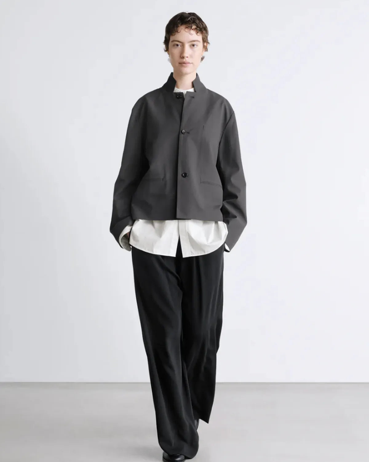 Graphpaper / Brushed Cotton Gabardine Stand Collar Jacket (GL261-20396)